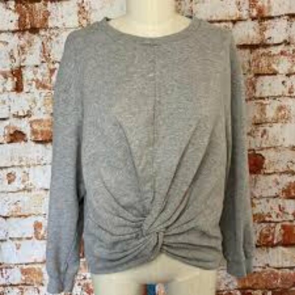 Cheap Monday Grey Twist Front Sweatshirt Women’s Small Long Sleeve Pullover - Picture 1 of 5
